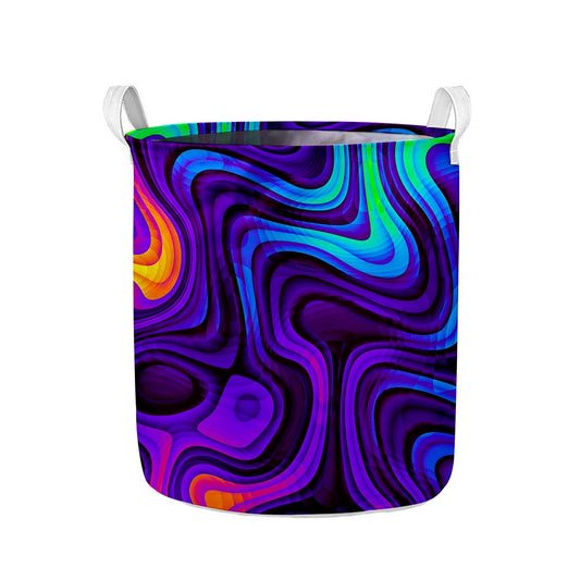 Dark Psychedelic Trippy Print Collapsible Laundry Basket