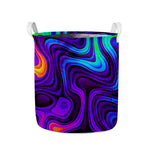Dark Psychedelic Trippy Print Collapsible Laundry Basket