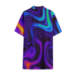 Dark Psychedelic Trippy Print Cotton Hawaiian Shirt
