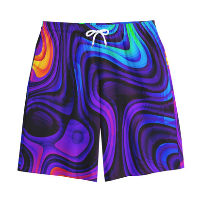 Dark Psychedelic Trippy Print Cotton Shorts