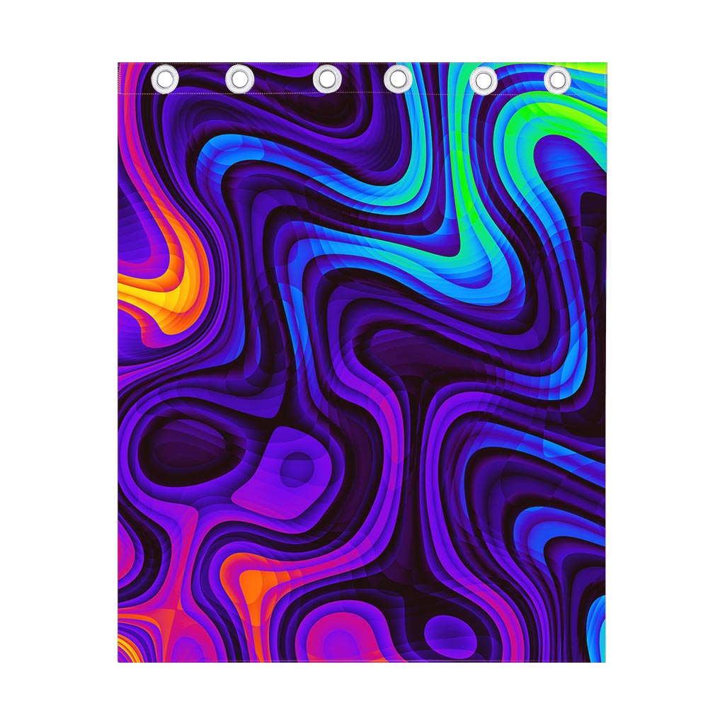 Dark Psychedelic Trippy Print Curtain