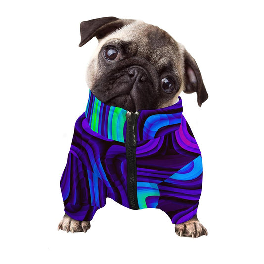 Dark Psychedelic Trippy Print Dog Zip Up Jacket