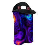 Dark Psychedelic Trippy Print Double Neoprene Wine Tote