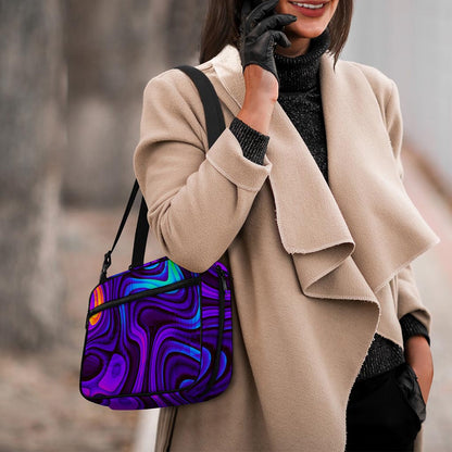 Dark Psychedelic Trippy Print Double Strap Bible Bag
