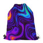 Dark Psychedelic Trippy Print Drawstring Bag
