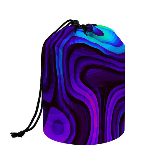 Dark Psychedelic Trippy Print Drawstring Makeup Bag
