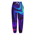 Dark Psychedelic Trippy Print Fleece Lined Knit Pants