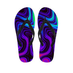 Dark Psychedelic Trippy Print Flip Flops