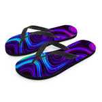 Dark Psychedelic Trippy Print Flip Flops