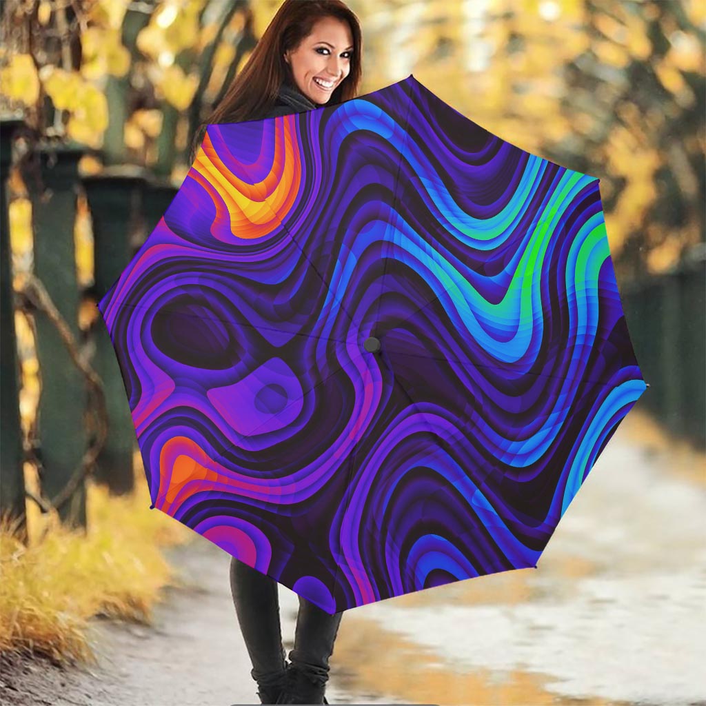 Dark Psychedelic Trippy Print Foldable Umbrella