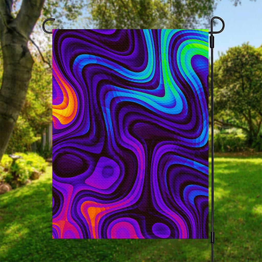 Dark Psychedelic Trippy Print Garden Flag