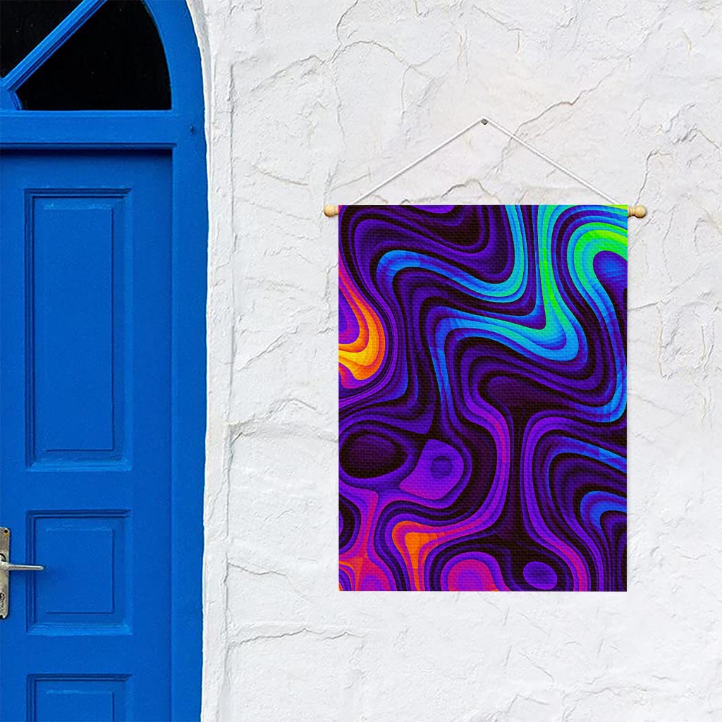 Dark Psychedelic Trippy Print Garden Flag
