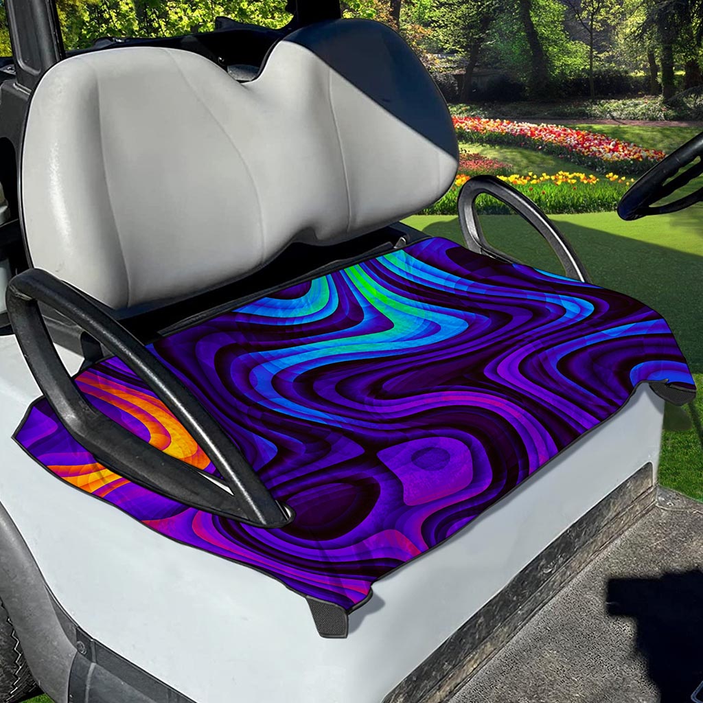 Dark Psychedelic Trippy Print Golf Cart Seat Cover