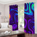 Dark Psychedelic Trippy Print Grommet Curtains