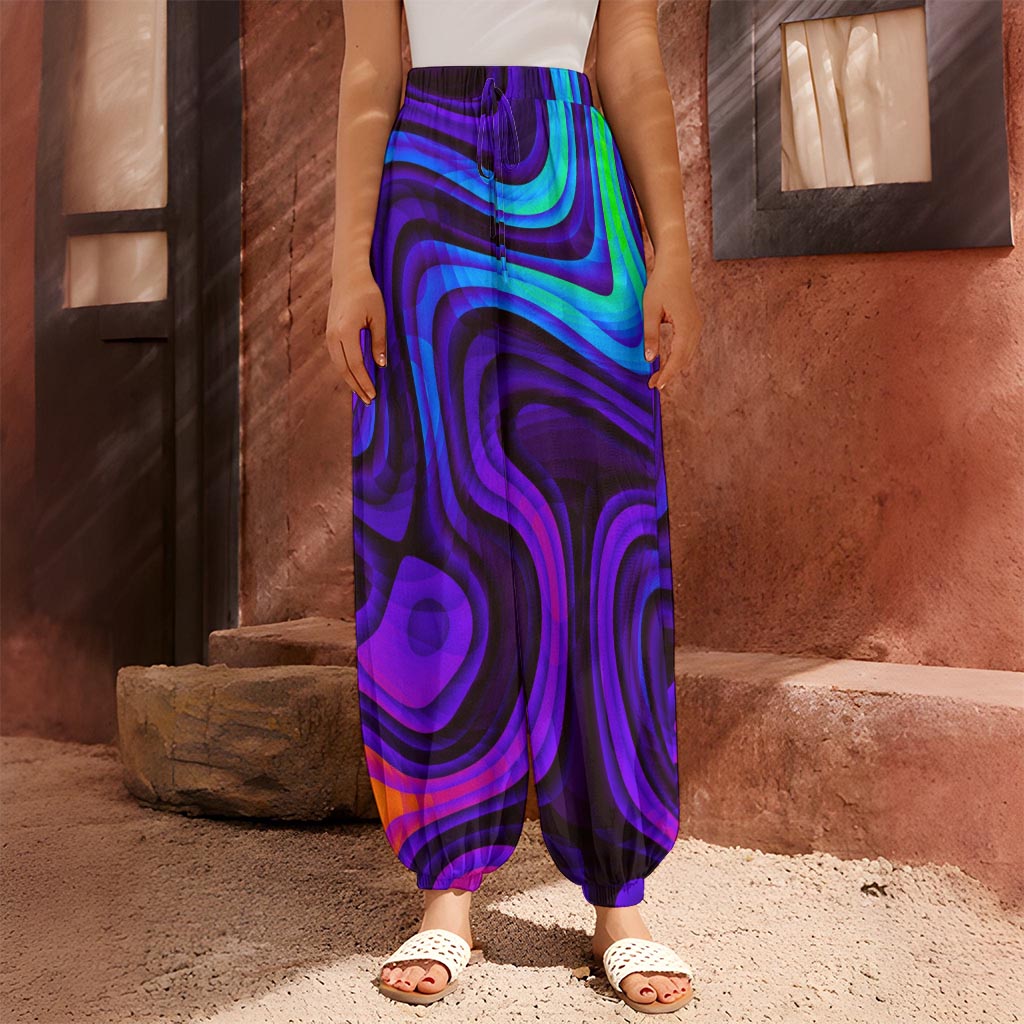 Dark Psychedelic Trippy Print Harem Pants