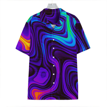 Dark Psychedelic Trippy Print Hawaiian Shirt