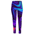 Dark Psychedelic Trippy Print High-Waisted Pocket Leggings