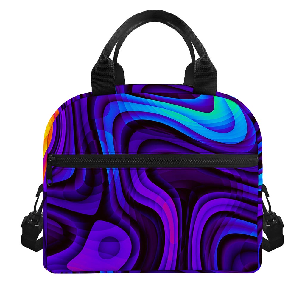 Dark Psychedelic Trippy Print Insulated Lunch Bag