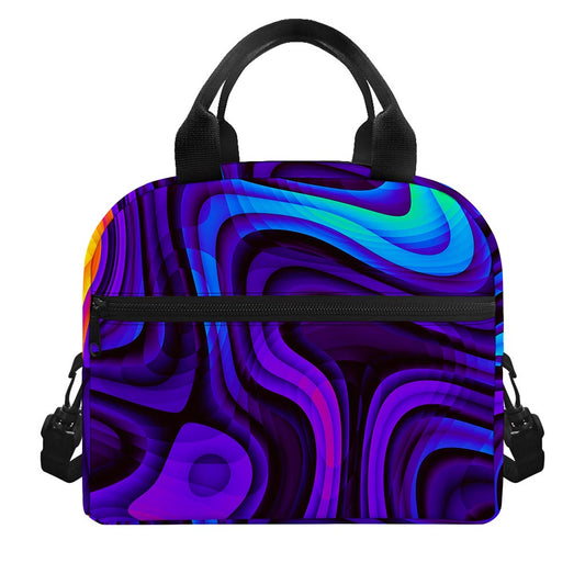 Dark Psychedelic Trippy Print Insulated Lunch Bag