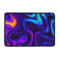Dark Psychedelic Trippy Print Kitchen Mat