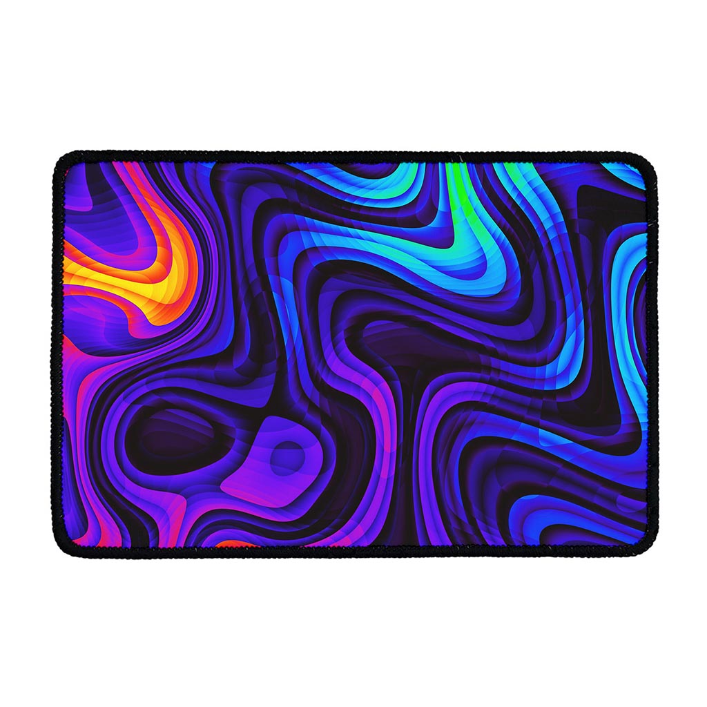 Dark Psychedelic Trippy Print Kitchen Mat