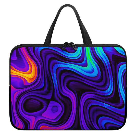 Dark Psychedelic Trippy Print Laptop Sleeve With Handle