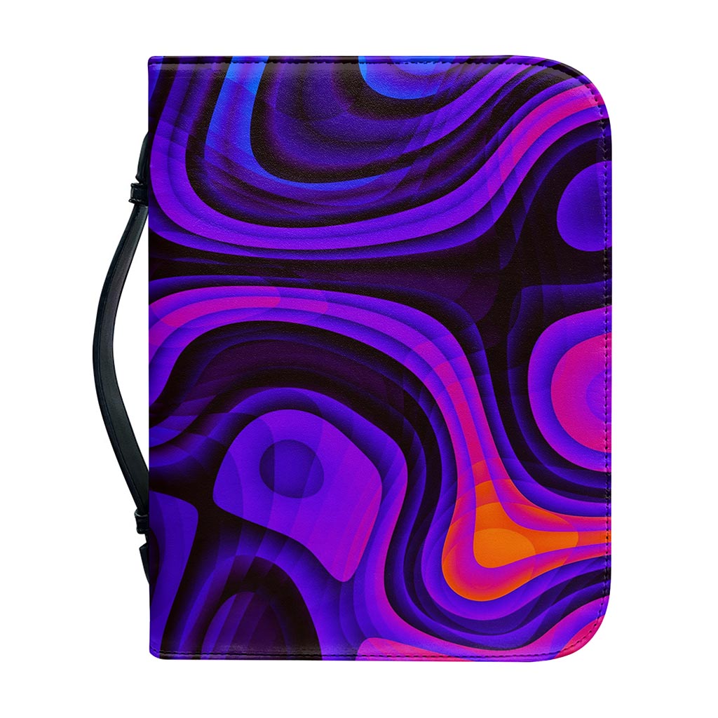 Dark Psychedelic Trippy Print Leather Bible Cover