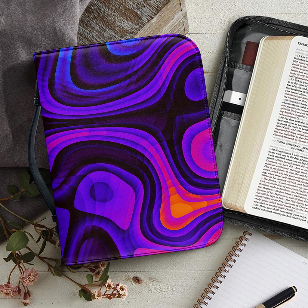 Dark Psychedelic Trippy Print Leather Bible Cover