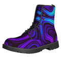 Dark Psychedelic Trippy Print Lace-Up Boots