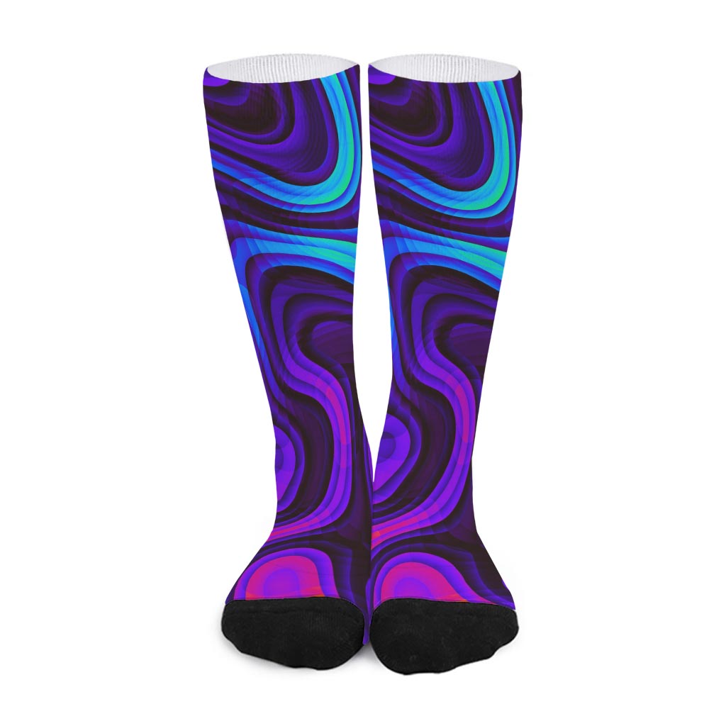 Dark Psychedelic Trippy Print Long Socks