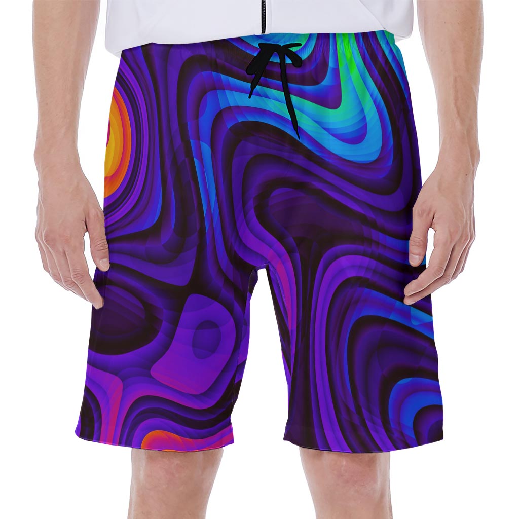 Dark Psychedelic Trippy Print Men's Beach Shorts