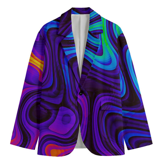 Dark Psychedelic Trippy Print Men's Blazer