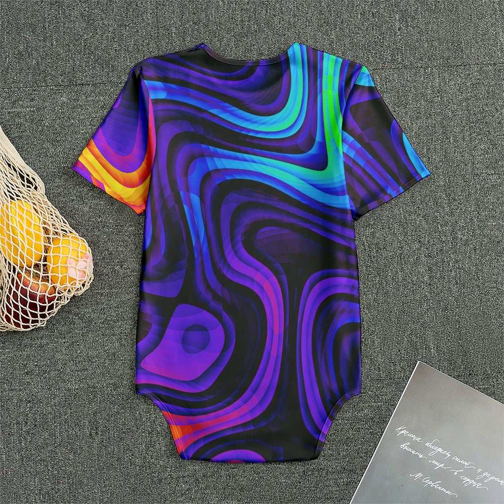 Dark Psychedelic Trippy Print Men's Bodysuit