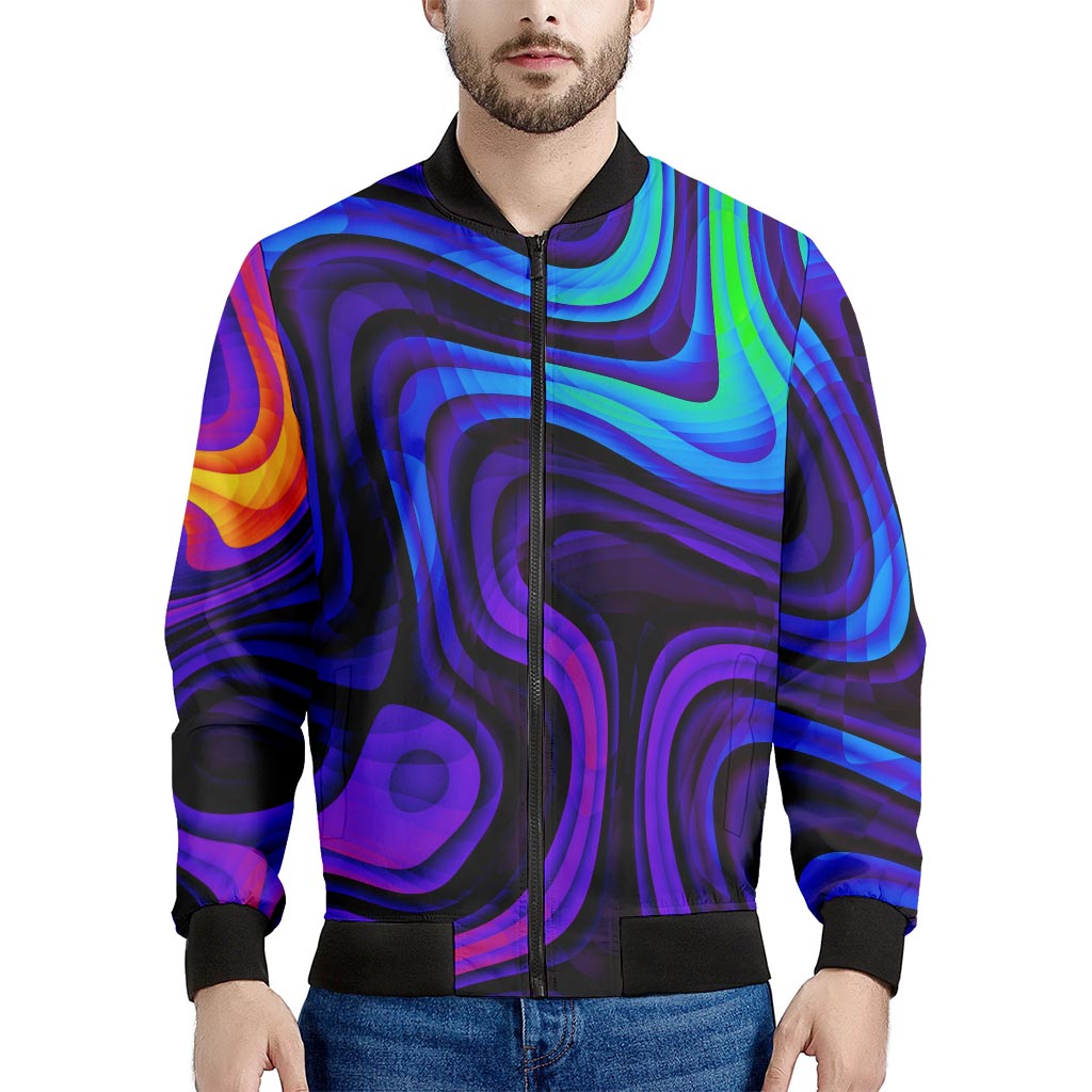 Dark Psychedelic Trippy Print Men's Bomber Jacket