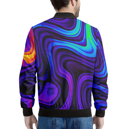 Dark Psychedelic Trippy Print Men's Bomber Jacket