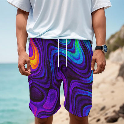 Dark Psychedelic Trippy Print Men's Cargo Shorts