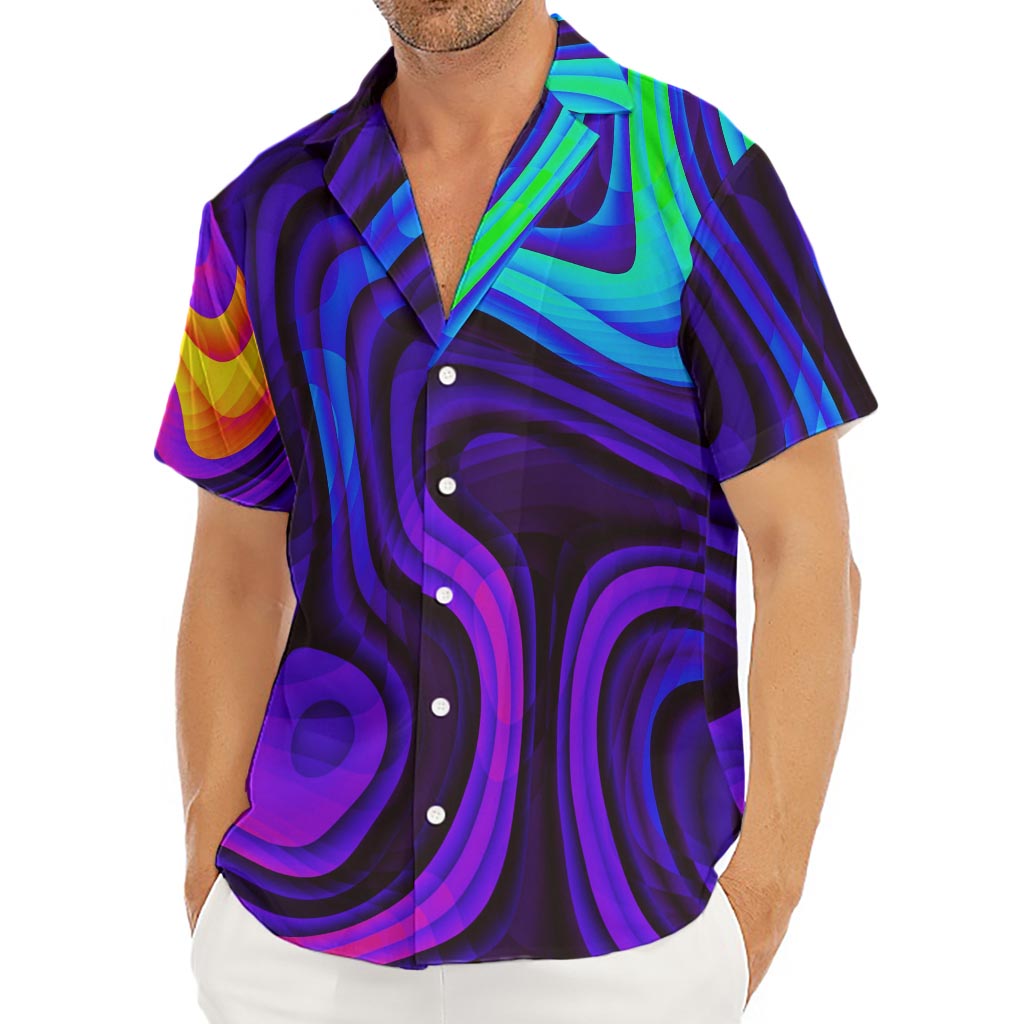 Dark Psychedelic Trippy Print Men's Deep V-Neck Shirt