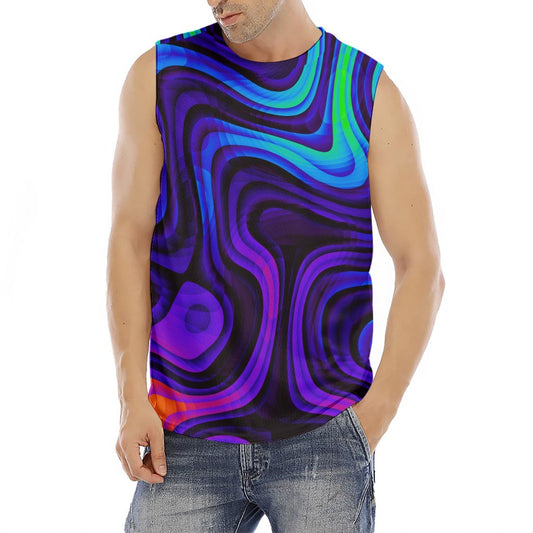 Dark Psychedelic Trippy Print Men's Fitness Tank Top