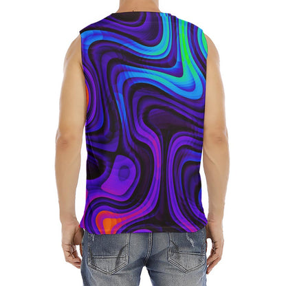Dark Psychedelic Trippy Print Men's Fitness Tank Top