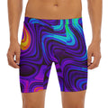Dark Psychedelic Trippy Print Men's Long Boxer Briefs