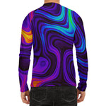 Dark Psychedelic Trippy Print Men's Long Sleeve Rash Guard