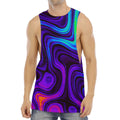 Dark Psychedelic Trippy Print Men's Muscle Tank Top