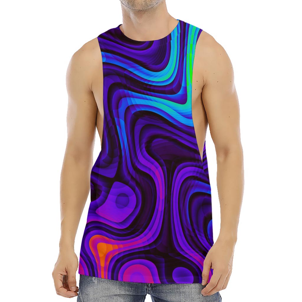 Dark Psychedelic Trippy Print Men's Muscle Tank Top