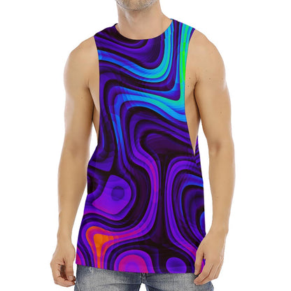 Dark Psychedelic Trippy Print Men's Muscle Tank Top