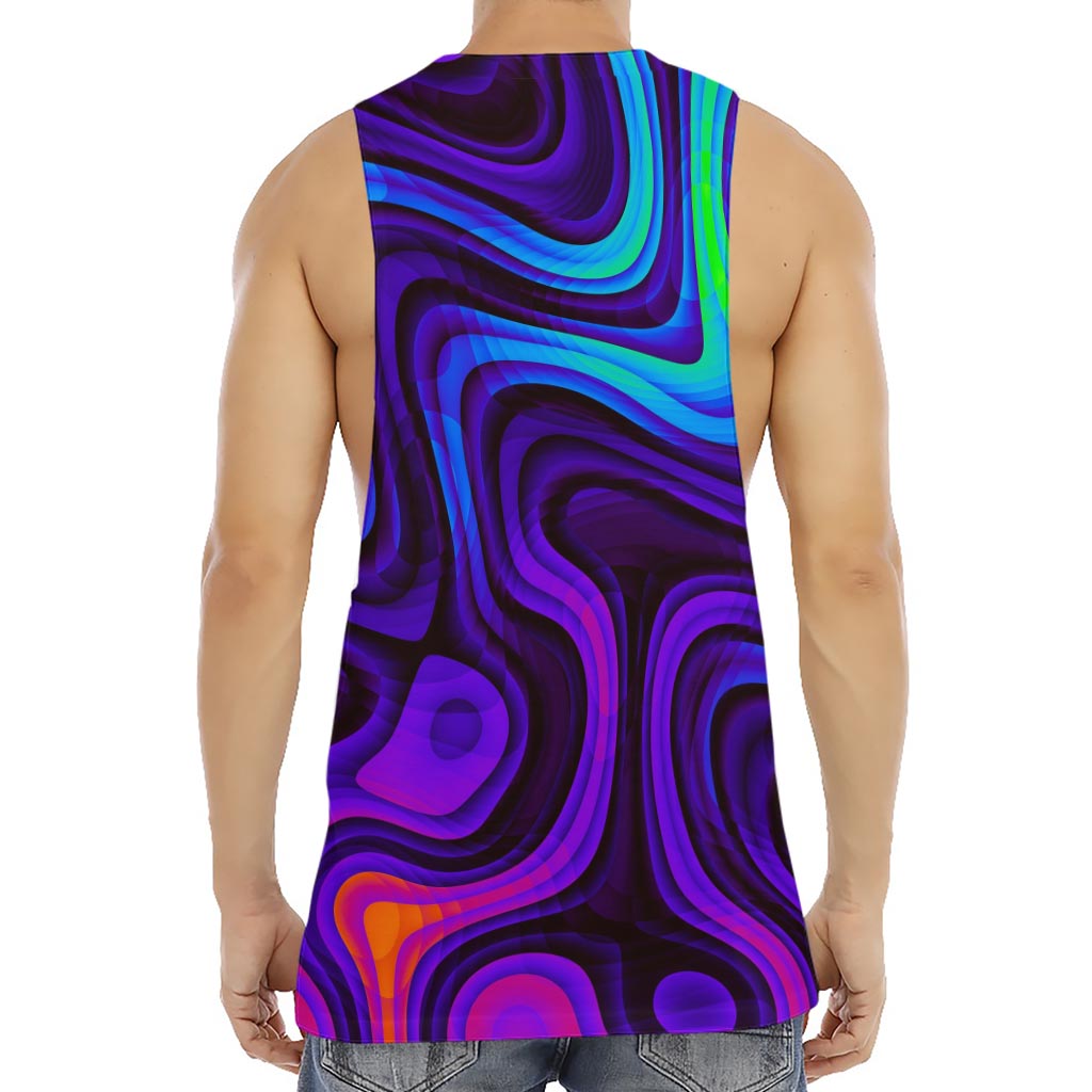 Dark Psychedelic Trippy Print Men's Muscle Tank Top