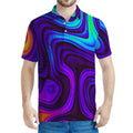 Dark Psychedelic Trippy Print Men's Polo Shirt