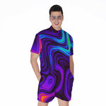 Dark Psychedelic Trippy Print Men's Rompers