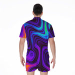 Dark Psychedelic Trippy Print Men's Rompers