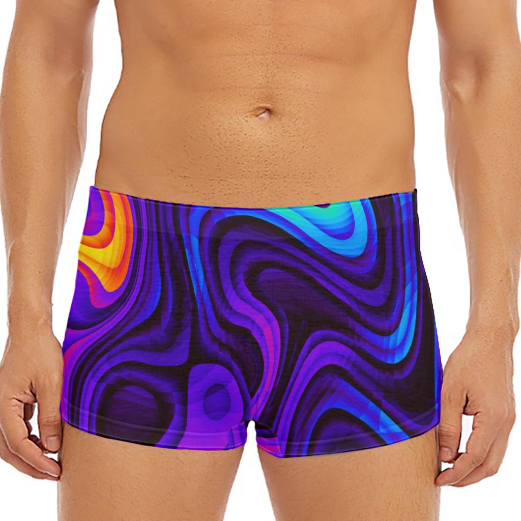 Dark Psychedelic Trippy Print Men's Short Boxer Briefs