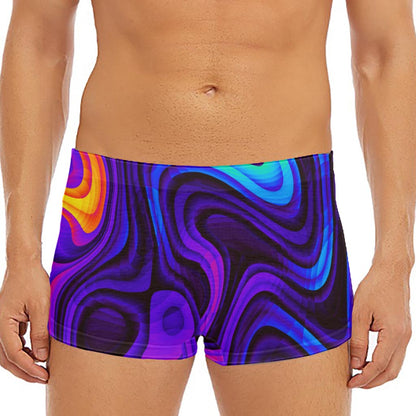 Dark Psychedelic Trippy Print Men's Short Boxer Briefs